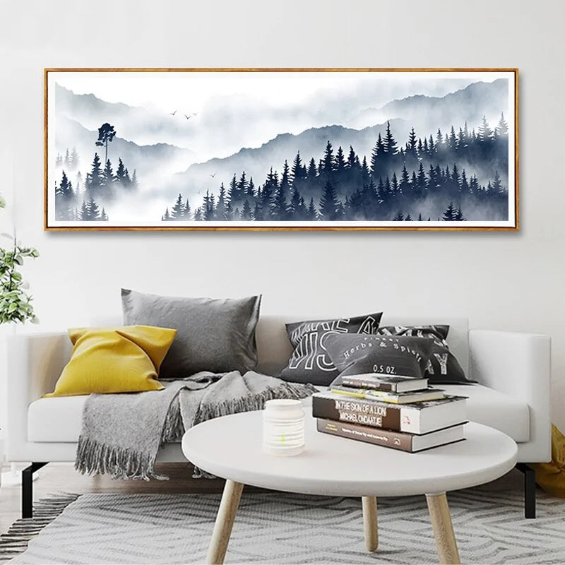 Modern Landscape Fog Forest Mountain